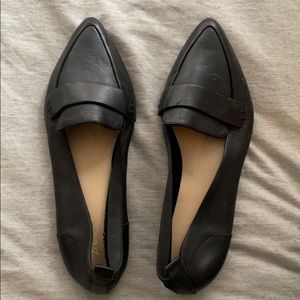 Aldo black pointed toe loafers